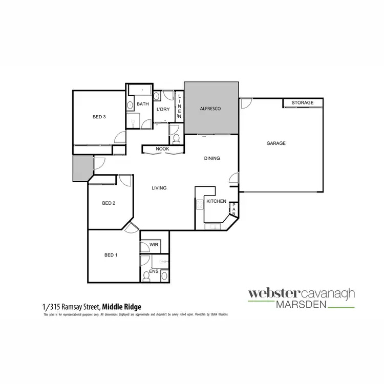 Floorplan of Homely unit listing, 1/315 Ramsay Street, Middle Ridge QLD 4350