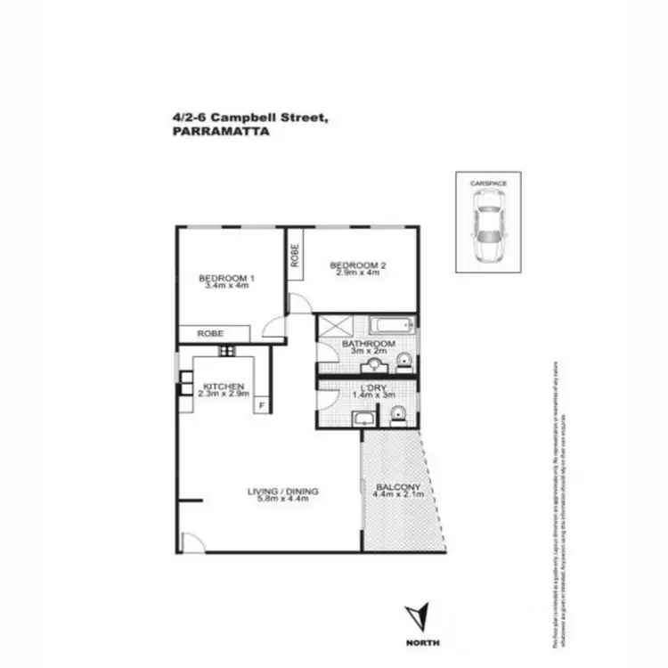 Floorplan of Homely apartment listing, 4/2-6 Campbell Street, Parramatta NSW 2150