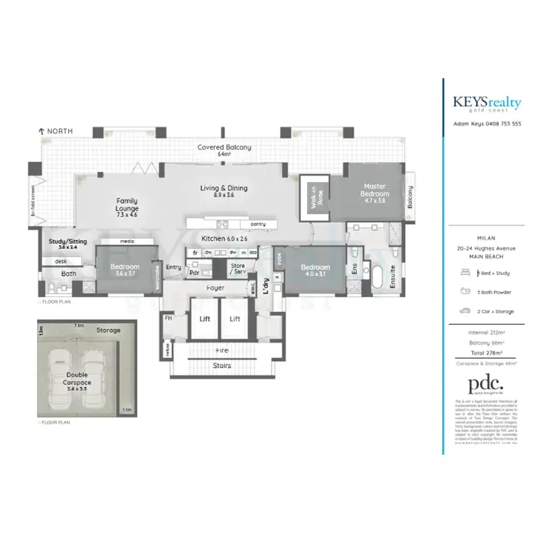 Floorplan of Homely apartment listing, 3/24 Hughes Avenue, Main Beach QLD 4217
