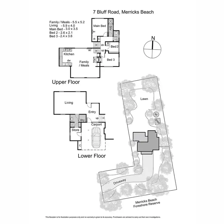 Floorplan of Homely house listing, 7 Bluff Road, Merricks Beach VIC 3926