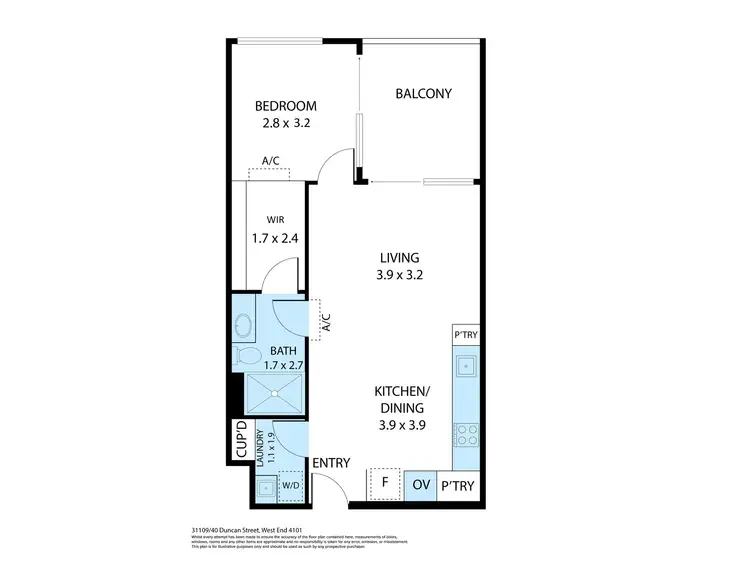 Floorplan of Homely apartment listing, 31109/40 Duncan Street, West End QLD 4101