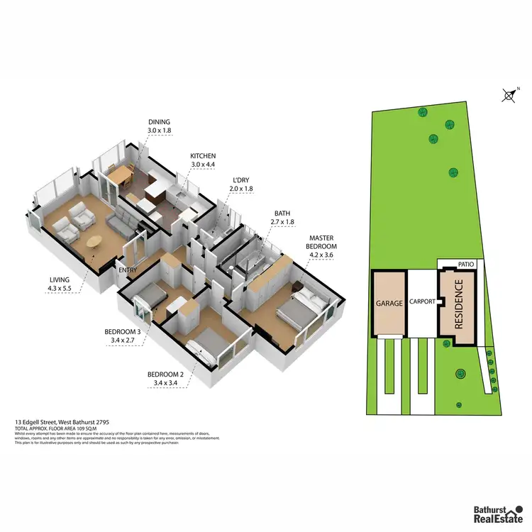 Floorplan of Homely house listing, 13 Edgell Street, West Bathurst NSW 2795