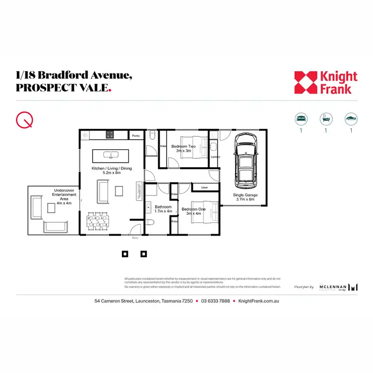 Floorplan of Homely house listing, 1/18 Bradford Avenue, Prospect Vale TAS 7250