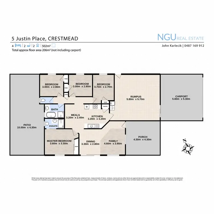 Floorplan of Homely house listing, 5 Justin Place, Crestmead QLD 4132