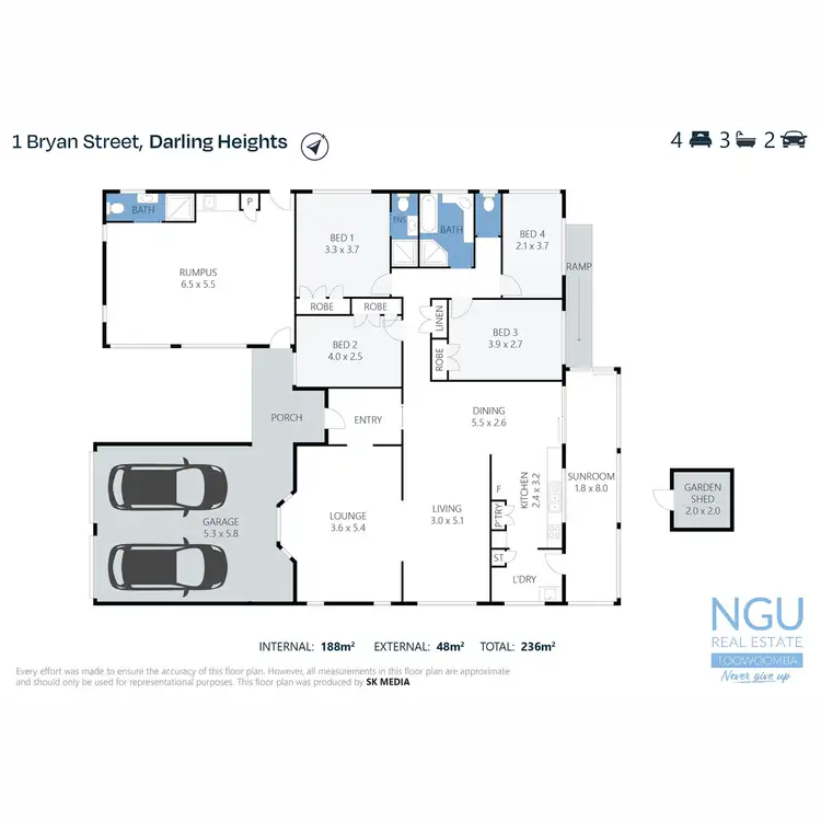 Floorplan of Homely house listing, 1 Bryan Street, Darling Heights QLD 4350