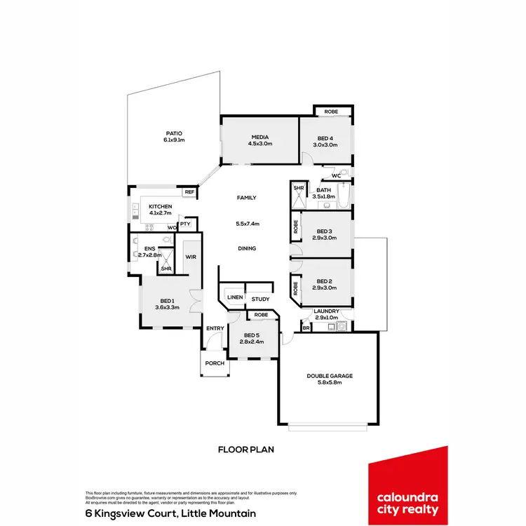 Floorplan of Homely house listing, 6 Kingsview Court, Little Mountain QLD 4551
