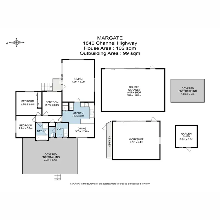 Floorplan of Homely house listing, 1840 Channel Highway, Margate TAS 7054