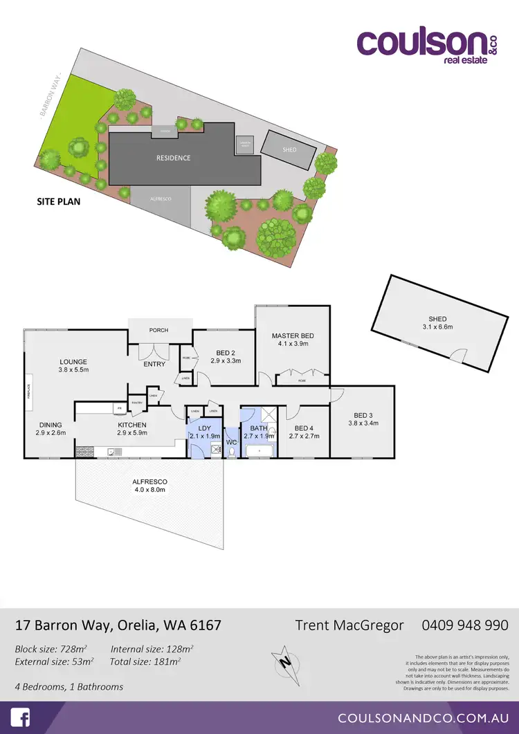 Floorplan of Homely house listing, 17 Barron Way, Orelia WA 6167