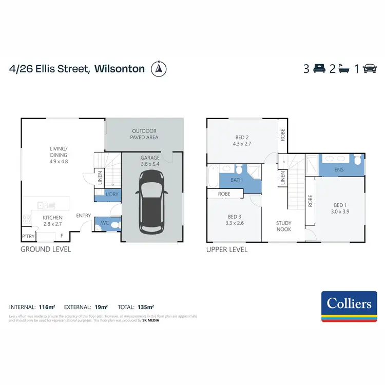 Floorplan of Homely townhouse listing, 4/26 Ellis Street, Wilsonton QLD 4350