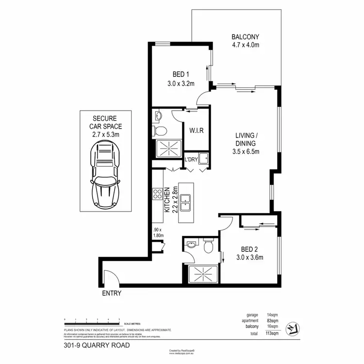 Floorplan of Homely unit listing, 301/9 Quarry Road, Alderley QLD 4051