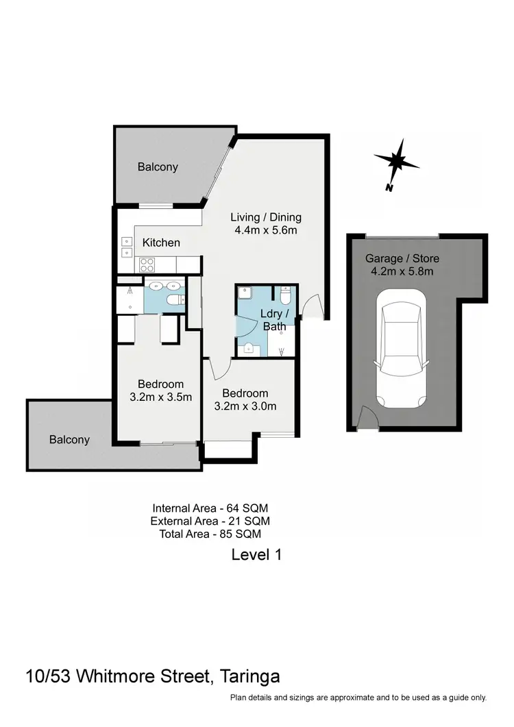 Floorplan of Homely unit listing, 10/53 Whitmore Street, Taringa QLD 4068
