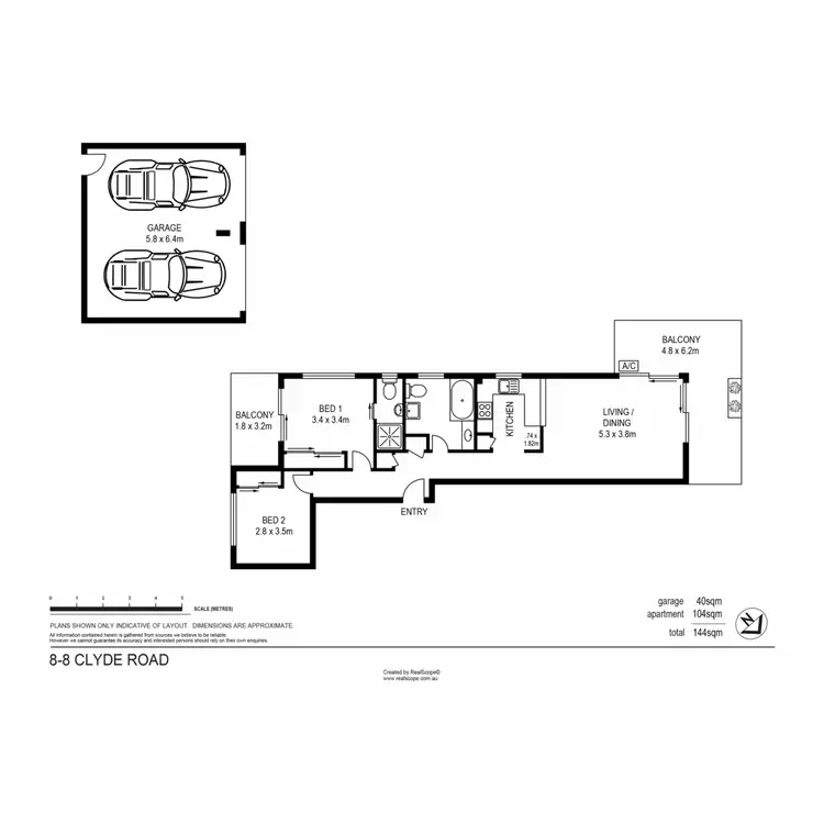 Floorplan of Homely unit listing, 8/8 Clyde Road, Herston QLD 4006
