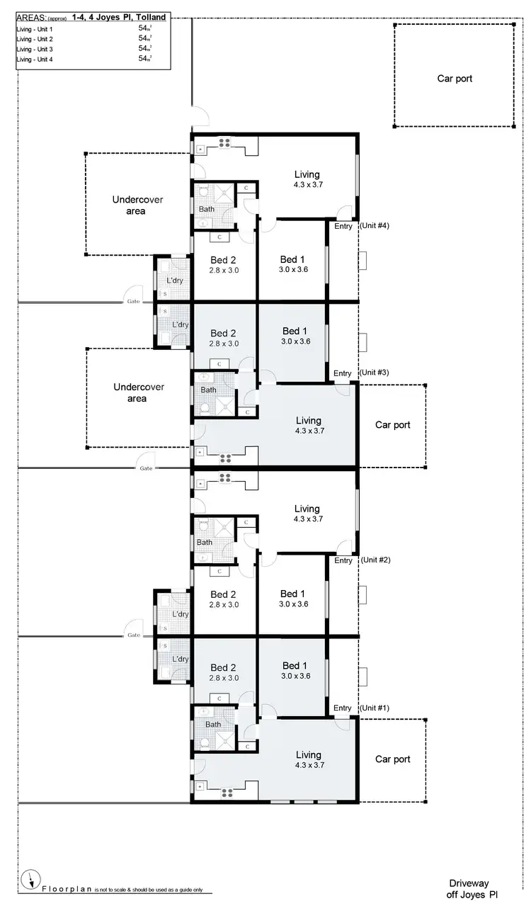 Floorplan of Homely block of units listing, 1-4/4 Joyes Place, Tolland NSW 2650