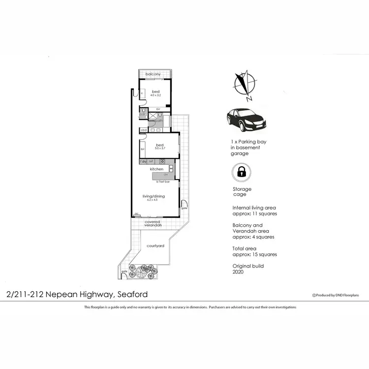 Floorplan of Homely unit listing, 2/211-212 Nepean Highway, Seaford VIC 3198