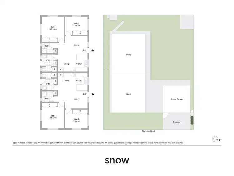 Floorplan of Homely block of units listing, Units 1 and 2/25 Hampton Street, Newtown QLD 4350