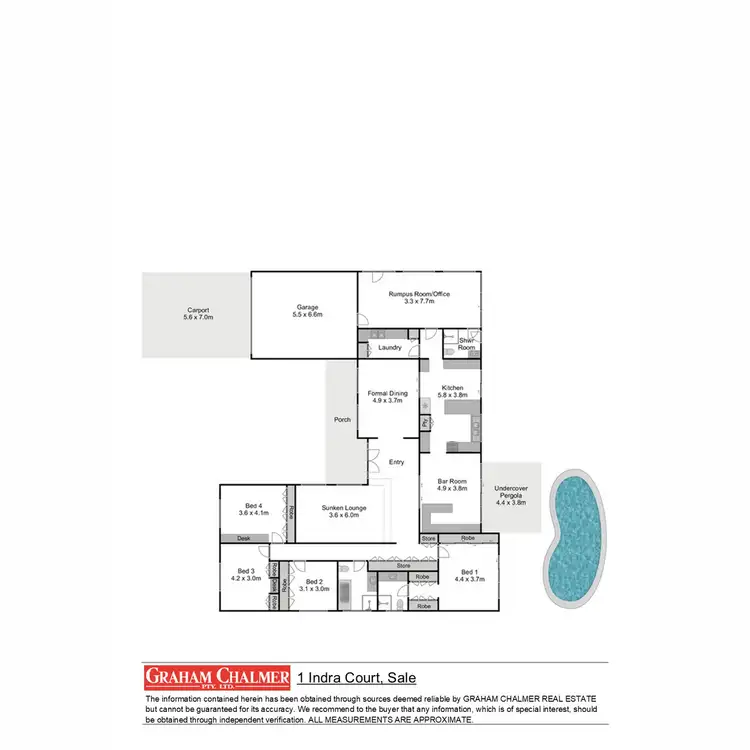 Floorplan of Homely house listing, 1 Indra Court, Sale VIC 3850