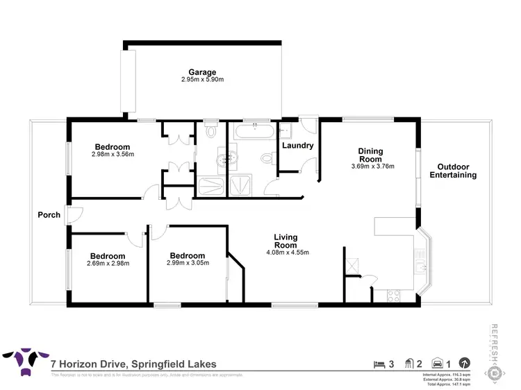 Floorplan of Homely house listing, 7 Horizon Drive, Springfield Lakes QLD 4300