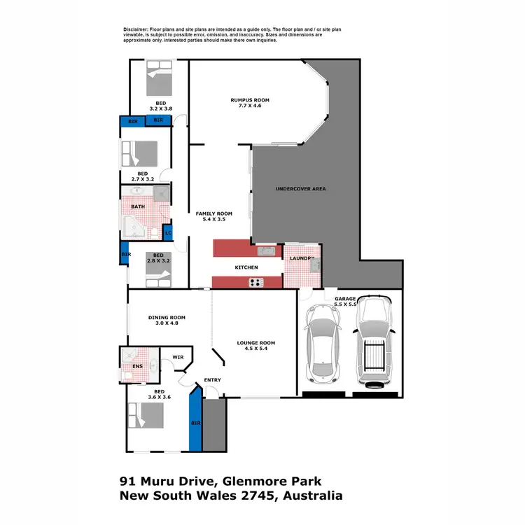 Floorplan of Homely house listing, 91 Muru Drive, Glenmore Park NSW 2745