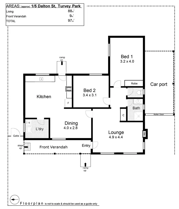 Floorplan of Homely unit listing, 1/5 Dalton Street, Turvey Park NSW 2650