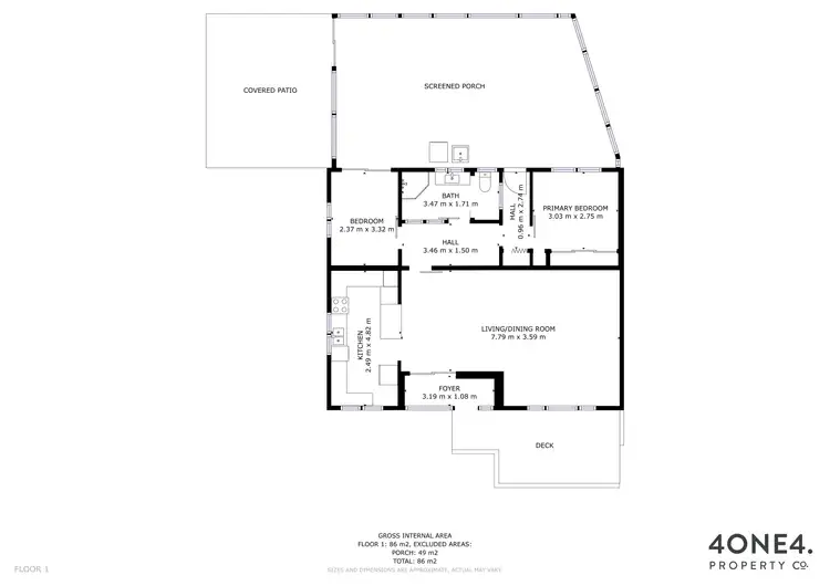 Floorplan of Homely unit listing, 1/2 Chestnut Avenue, Lutana TAS 7009