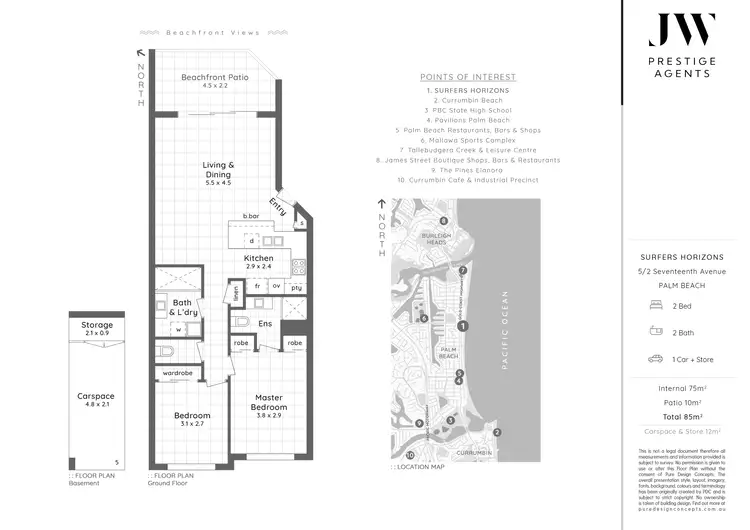 Floorplan of Homely unit listing, 5/2 Seventeenth Avenue, Palm Beach QLD 4221