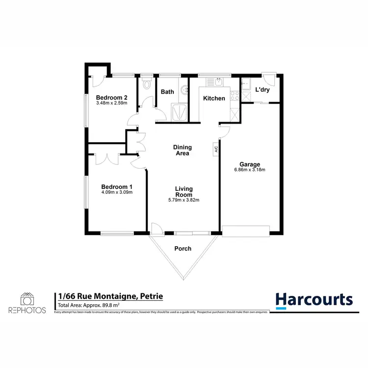 Floorplan of Homely unit listing, 1/66 Rue Montaigne, Petrie QLD 4502