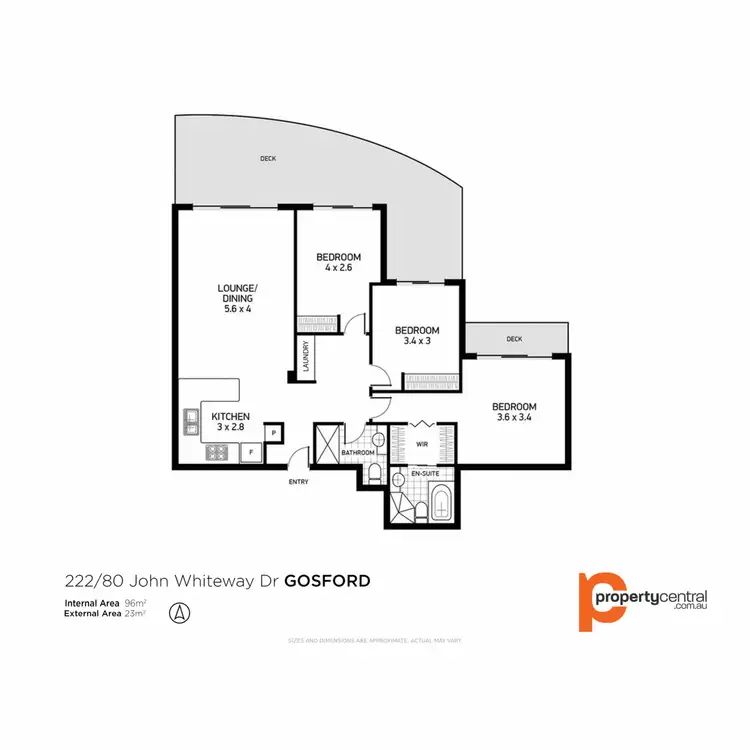 Floorplan of Homely apartment listing, 222/80 John Whiteway Drive, Gosford NSW 2250