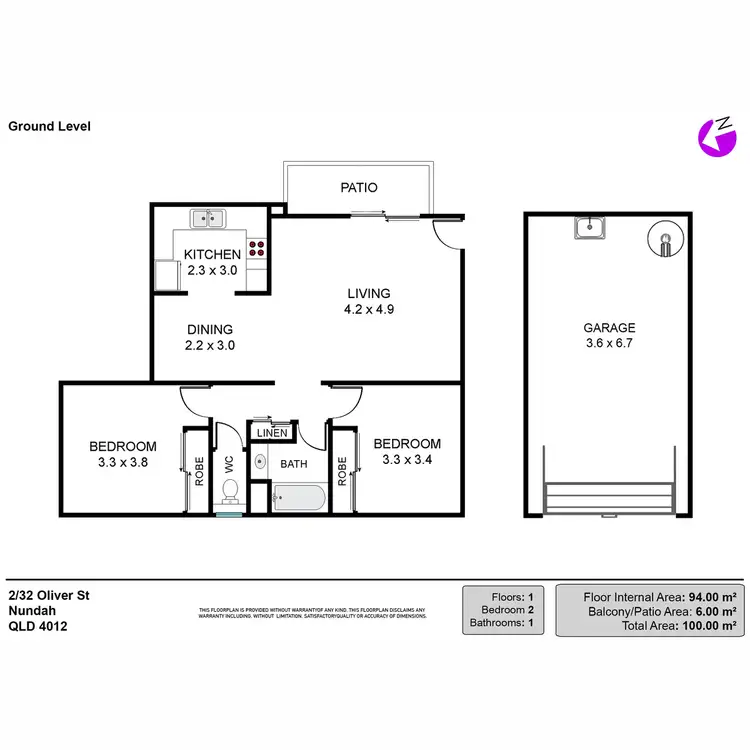 Floorplan of Homely unit listing, 2/32 Oliver Street, Nundah QLD 4012