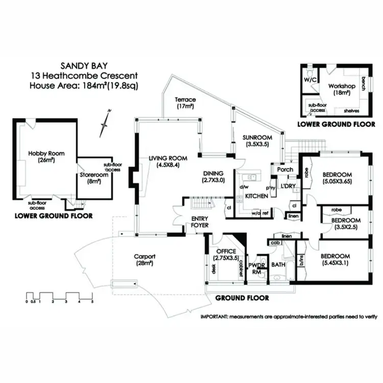 Floorplan of Homely house listing, 13 Heathcombe Crescent, Sandy Bay TAS 7005