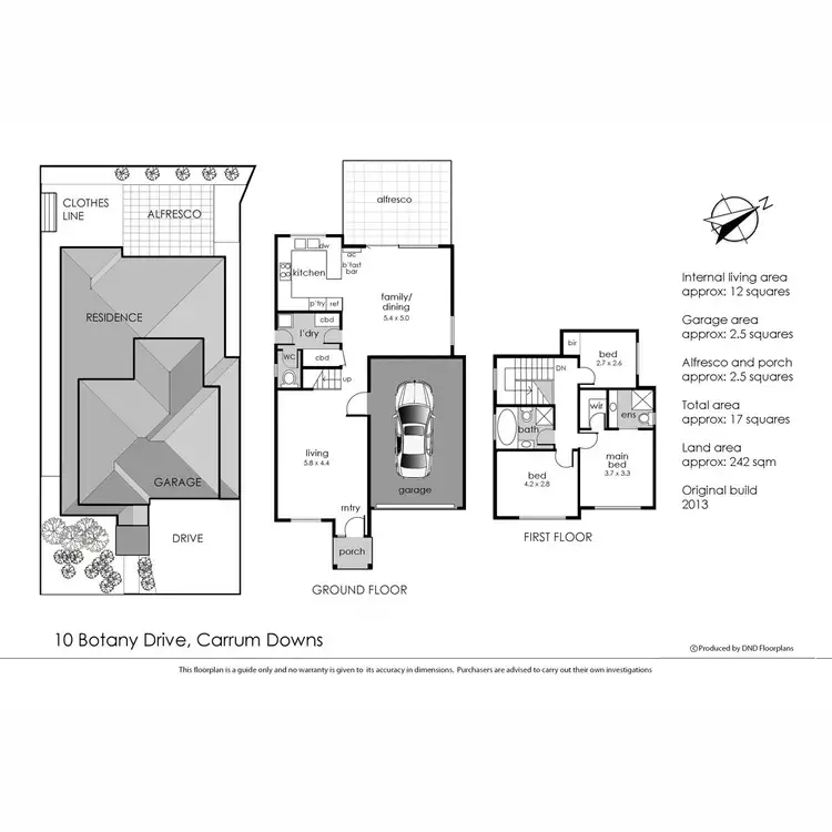 Floorplan of Homely townhouse listing, 10 Botany Drive, Carrum Downs VIC 3201