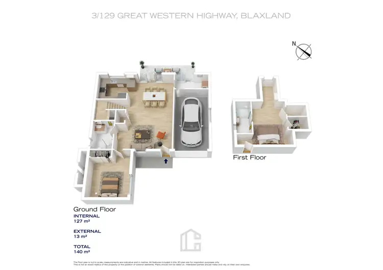 Floorplan of Homely townhouse listing, 3/129 Great Western Highway, Blaxland NSW 2774