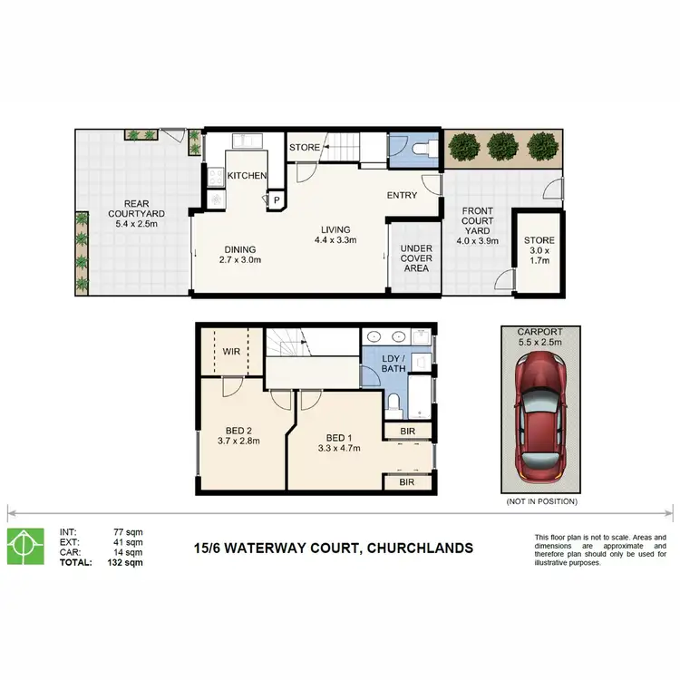 Floorplan of Homely townhouse listing, 15/6 Waterway Court, Churchlands WA 6018