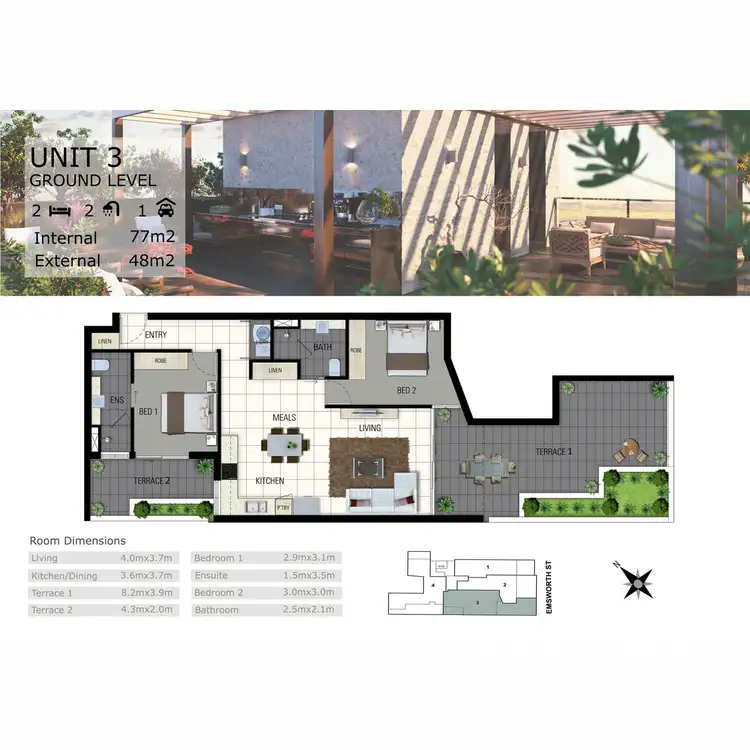 Floorplan of Homely apartment listing, 3/51 Emsworth Street, Wynnum QLD 4178