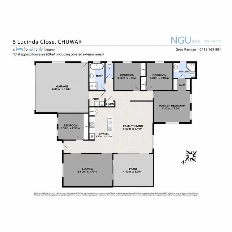 Floorplan of Homely house listing, 6 Lucinda Close, Chuwar QLD 4306