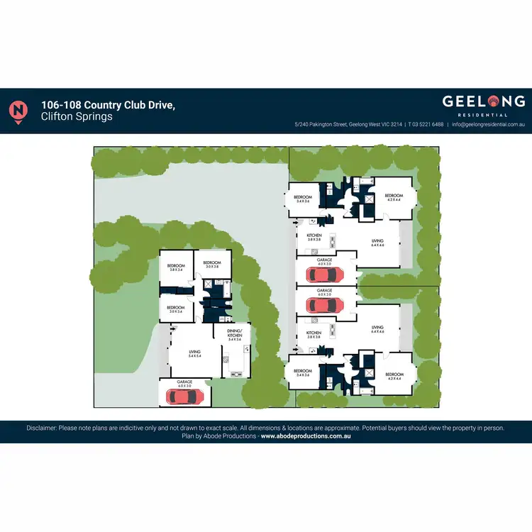 Floorplan of Homely block of units listing, 1-3/106-108 Country Club Drive, Clifton Springs VIC 3222