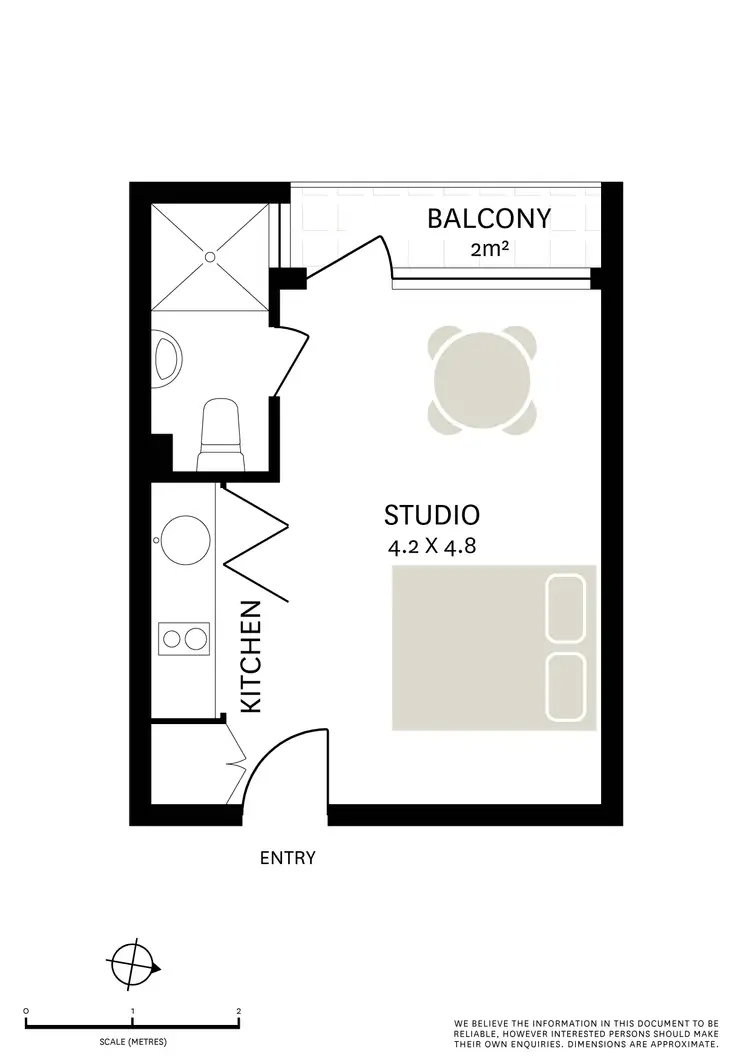 Floorplan of Homely studio listing, 9/51 Hereford Street, Glebe NSW 2037