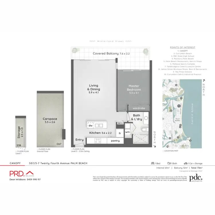Floorplan of Homely apartment listing, 507/3-7 Twenty Fourth Avenue, Palm Beach QLD 4221