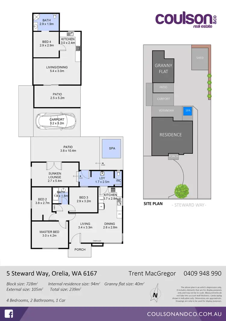 Floorplan of Homely house listing, 5 Steward Way, Orelia WA 6167