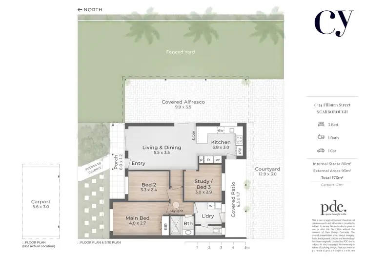 Floorplan of Homely apartment listing, 6/34 Filburn Street, Scarborough WA 6019