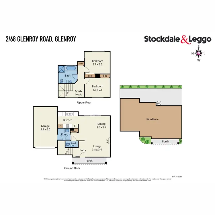 Floorplan of Homely townhouse listing, 2/68 Glenroy Road, Glenroy VIC 3046