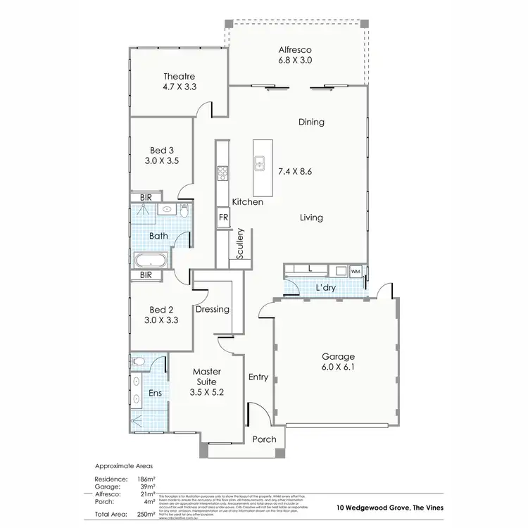 Floorplan of Homely house listing, 10 Wedgewood Grove, The Vines WA 6069