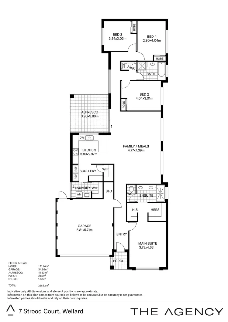 Floorplan of Homely house listing, 7 Strood Court, Wellard WA 6170