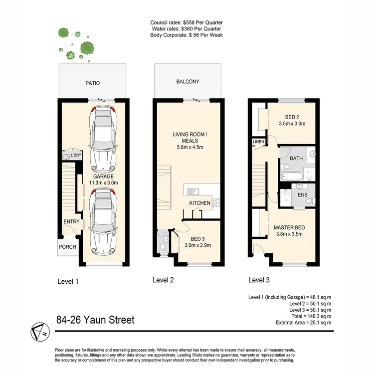 Floorplan of Homely townhouse listing, 84/26 Yaun Street, Coomera QLD 4209