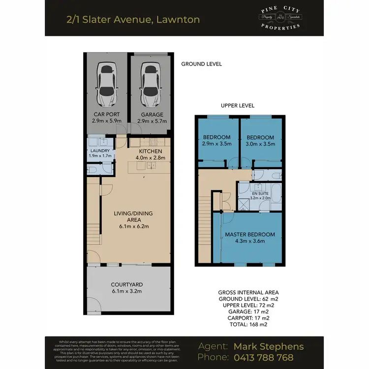 Floorplan of Homely townhouse listing, 2/1 Slater Avenue, Lawnton QLD 4501