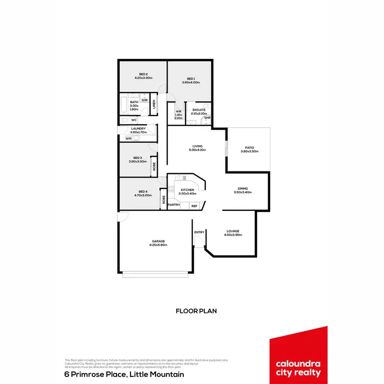 Floorplan of Homely house listing, 6 Primrose Place, Little Mountain QLD 4551
