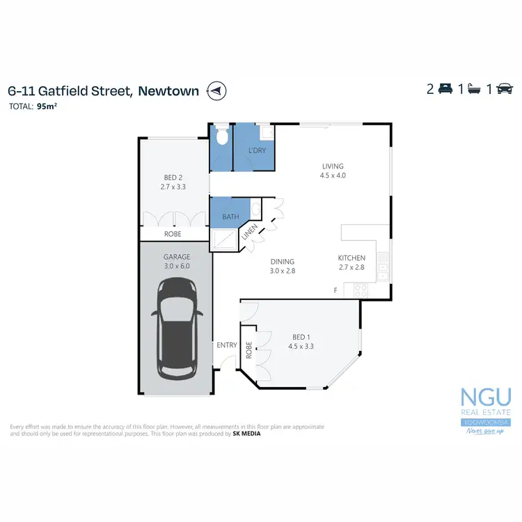Floorplan of Homely unit listing, 6/11A Gatfield Street, Newtown QLD 4350