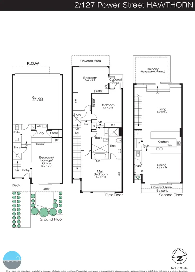 Floorplan of Homely townhouse listing, TH 2/127-129 Power Street, Hawthorn VIC 3122