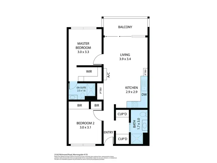 Floorplan of Homely apartment listing, 21/62 Richmond Road, Morningside QLD 4170