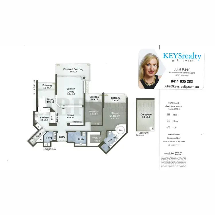 Floorplan of Homely apartment listing, 1602/1 Peak Avenue, Main Beach QLD 4217