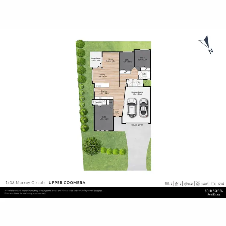 Floorplan of Homely semi-detached listing, 1/38 Murray Circuit, Upper Coomera QLD 4209
